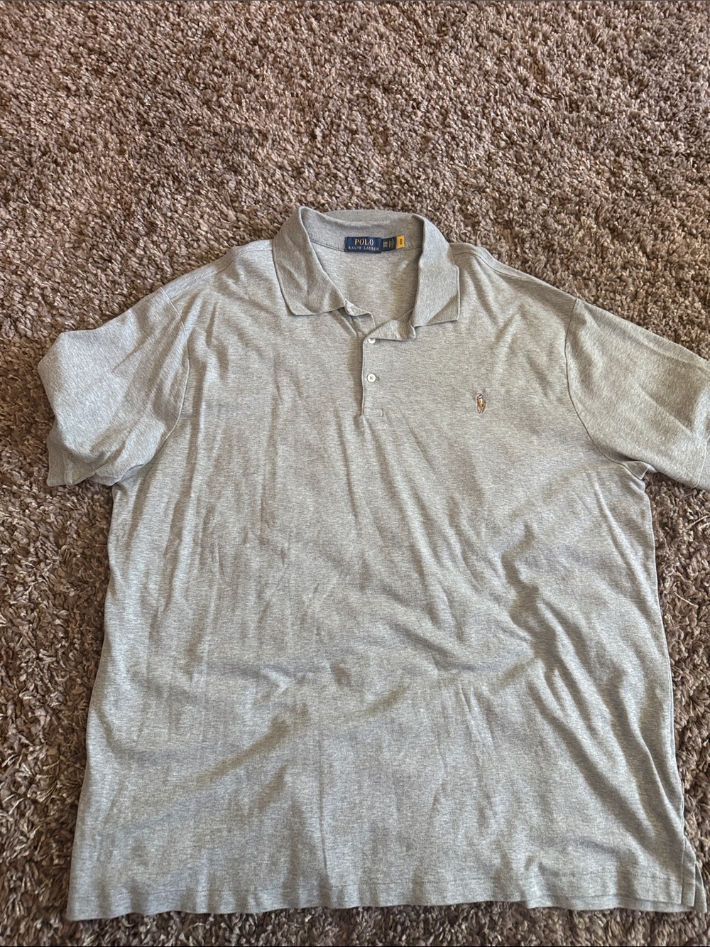 Polo by Ralph Lauren Light Gray Men's Polo with Embroidered Pony